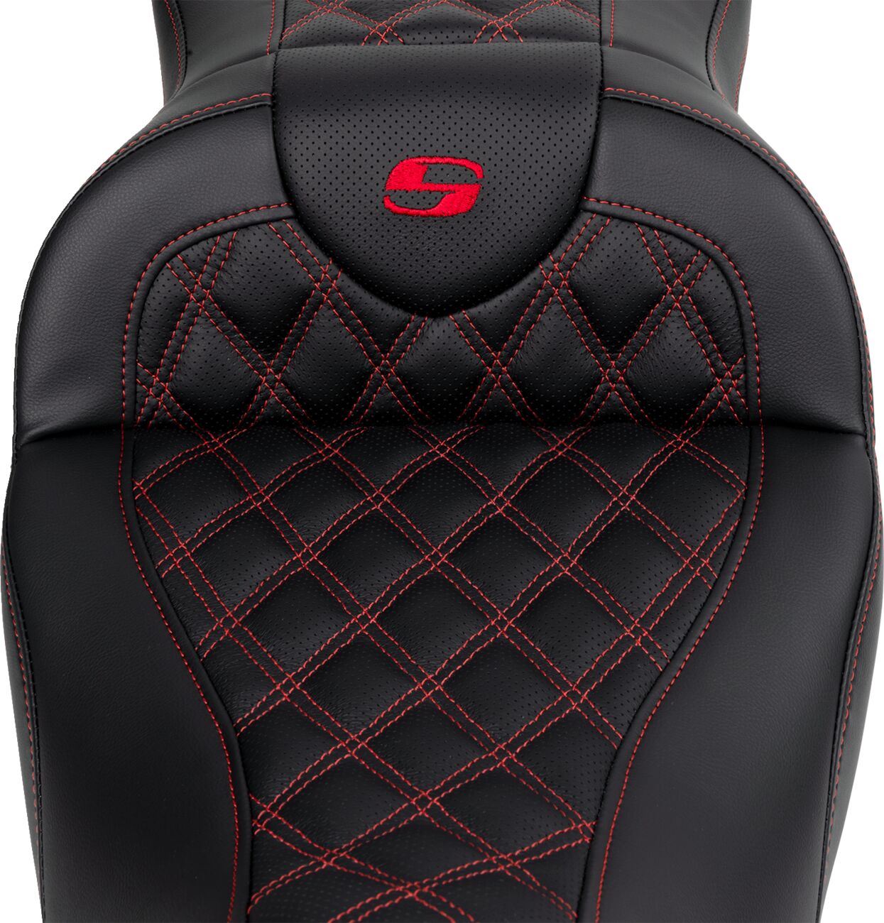 Saddlemen Roadsofa Lattice Stitch Leather Seat Without Backrest For Harley Davidson FLHXS 1868 ABS 08-23 808-07B-182B4