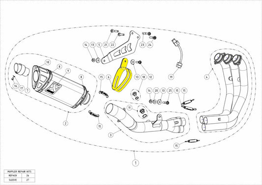 Akrapovic Replacement Exhaust Muffler Clamp CF Black For Kawasaki ZX-4 RR 400 20-24 P-MCCAP15