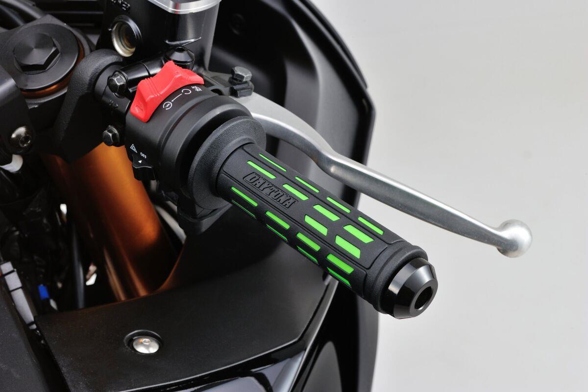 Daytona Grippy Grip GGD-Tapered-SP Handlebar Grips Green 22.2mm Pair 25166