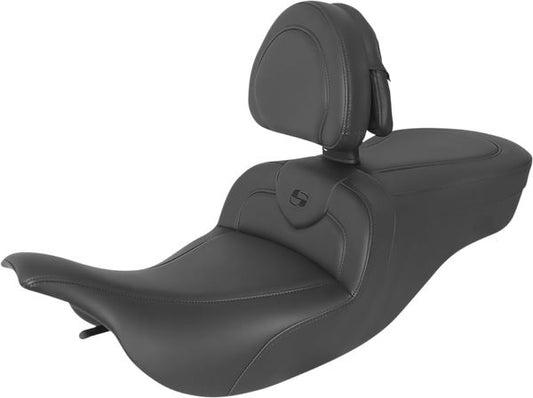 SADDLEMEN Roadsofa™ One-Piece Seat Black Includes Backrest 897-07-187BR