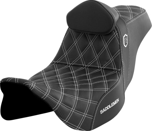Saddlemen Grip Seat With Backrest For Harley Davidson FLHXS 1868 08-23 SC80807WHIRT