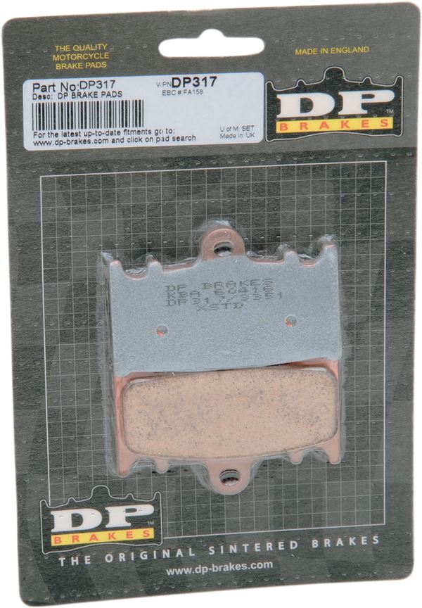 Dp Brakes Standard DP Sintered Brake Pads For Suzuki SV 650 X 1988-2026 DP317
