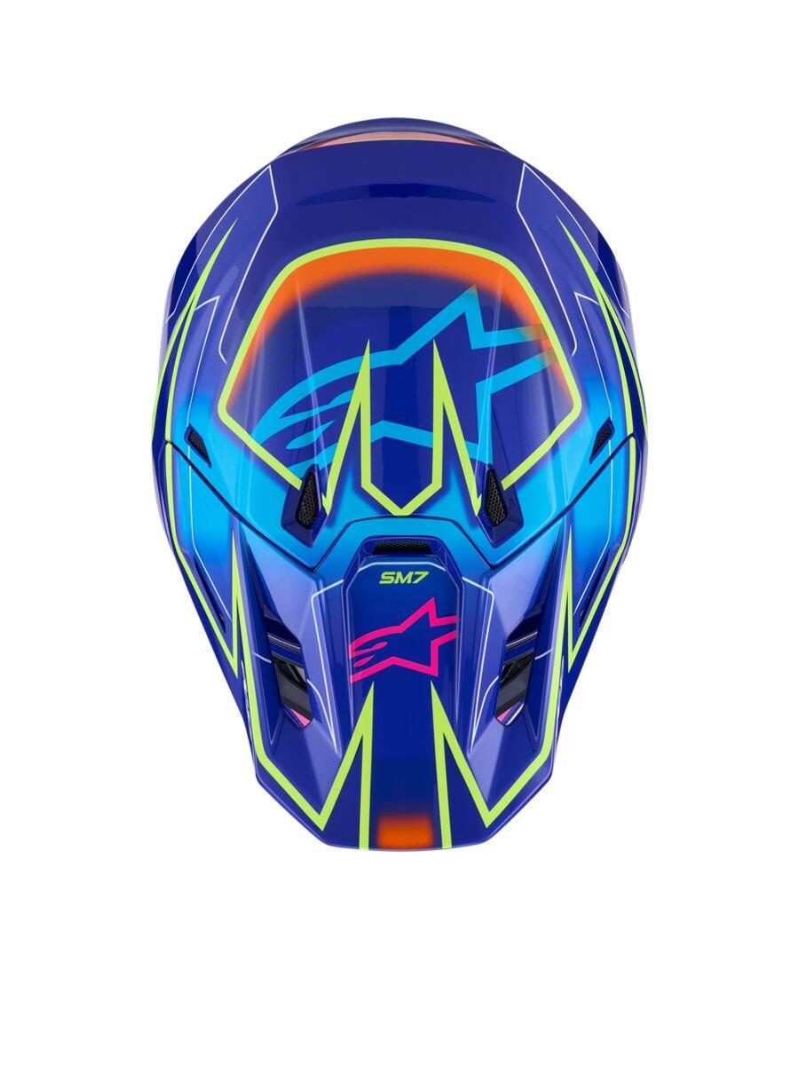 ALPINESTARS SM7 Cast Helmet BLU/YL/PINK 2025 Model