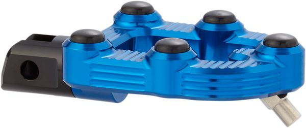 Arlen Ness MX Footpegs Driver Blue Billet Aluminum Rubber Pair 07-903