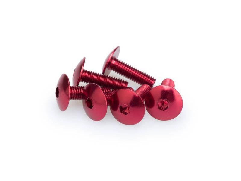 PUIG M6 Domed Screws 20mm x 6 Red Universal 0657R