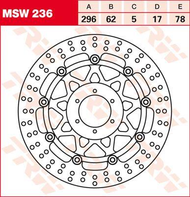 Trw Round Floating Brake Rotor For Honda GL 1800 1992-2017 MSW236