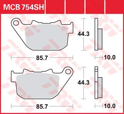 Trw SH Series Sindered Rear Brake Pads For Harley XL 883 N 2004-2017 MCB754SH
