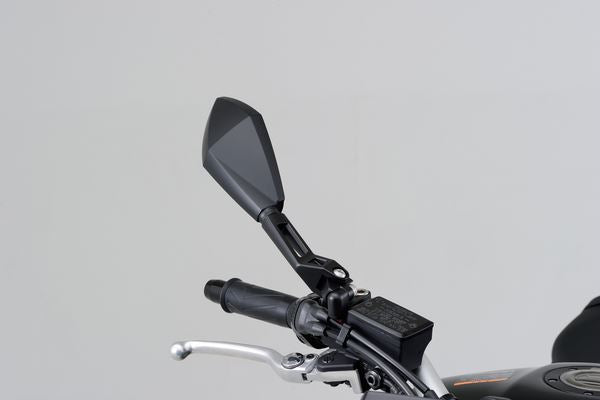 Daytona Black Right Side View D-MIRROR-12 Stem Set ECE-Approved Mirror 80722