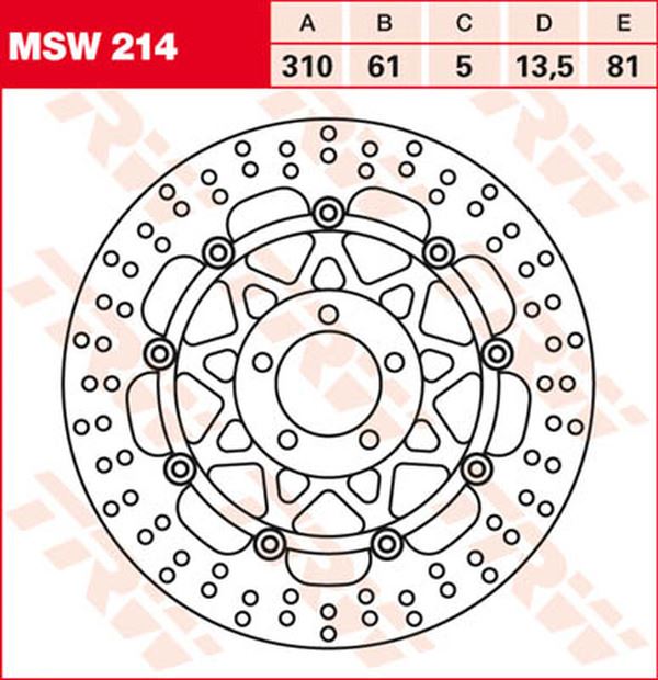 Trw Round Floating Brake Rotor For Kawasaki ZRX 1200 R 1990-2006 MSW214