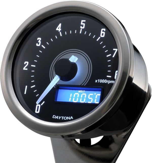 Daytona Velona60 8000RPM Black Kit with Adapter E-marked Tachometer 85835