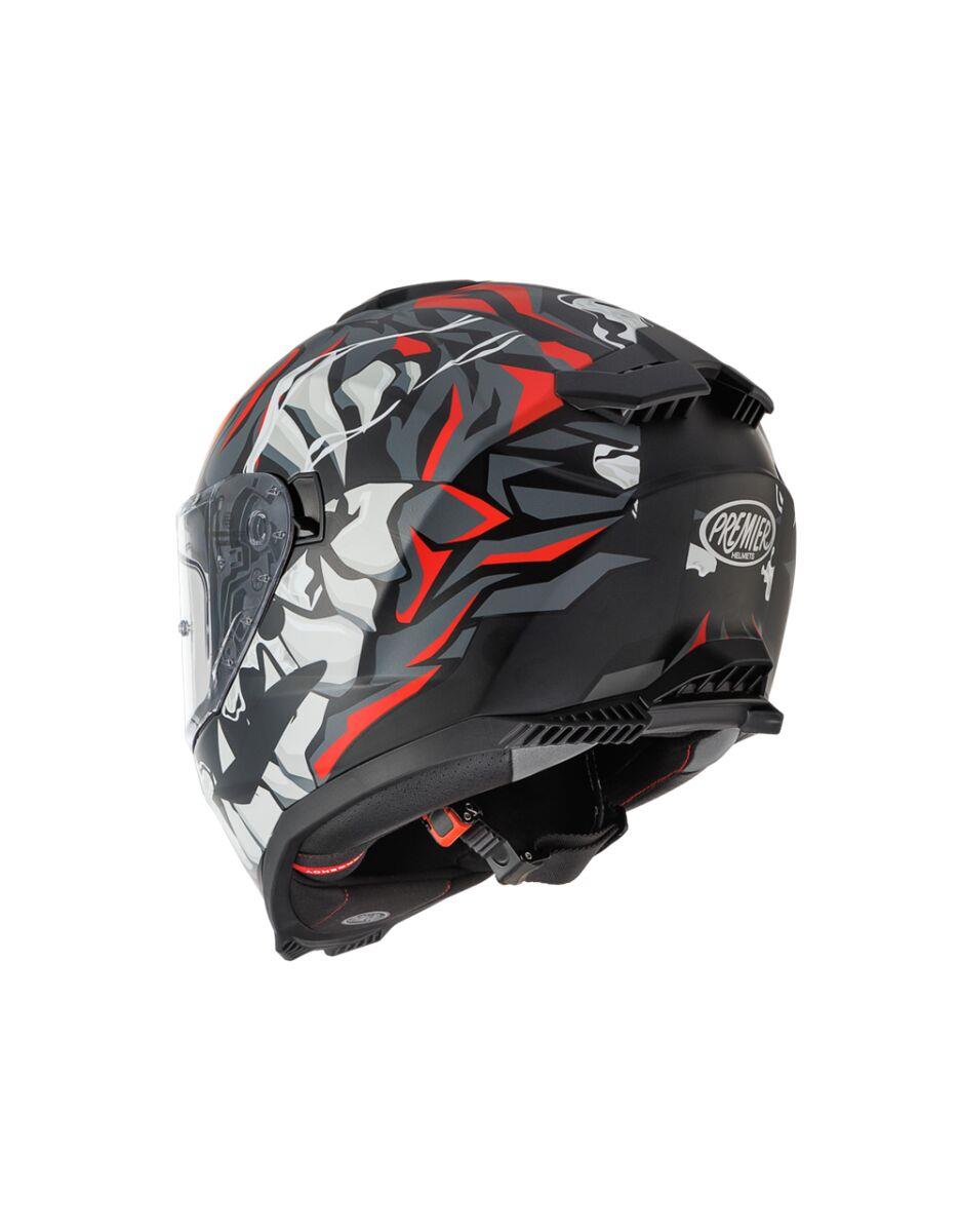PREMIER HELMETS Typhoon Gray/Red/White Motorcycle Helmet