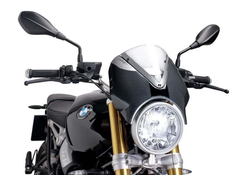 Puig Retrovision Carbon Look Semi Fairing And Screen Clear 8929C