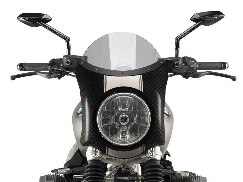 PUIG Retro Carbon Look Semi Fairing And Screen 195mm Light Smoke for BMW R Nine T Scrambler 16-20 9254H