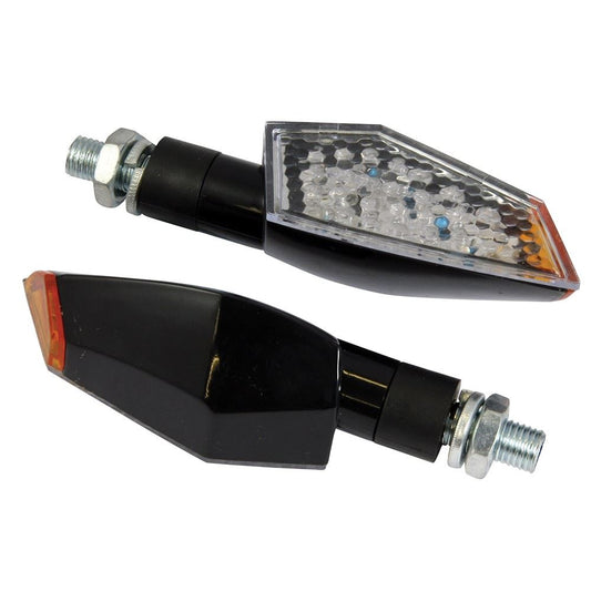 Claw LED Indicators Black Body Clear Lens – E‑Marked Pair INDLED38