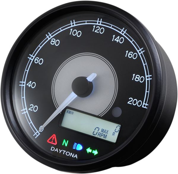 Daytona Black Meter ODO 0-99.999 km/miles Stepping Motor E-marked Speedometer 87790