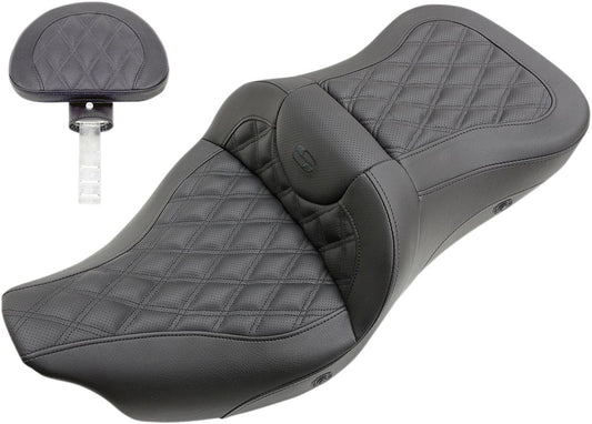 Saddlemen Lattice Stitch Heated Roadsofa™ Seat (808-07B-182BRHC)