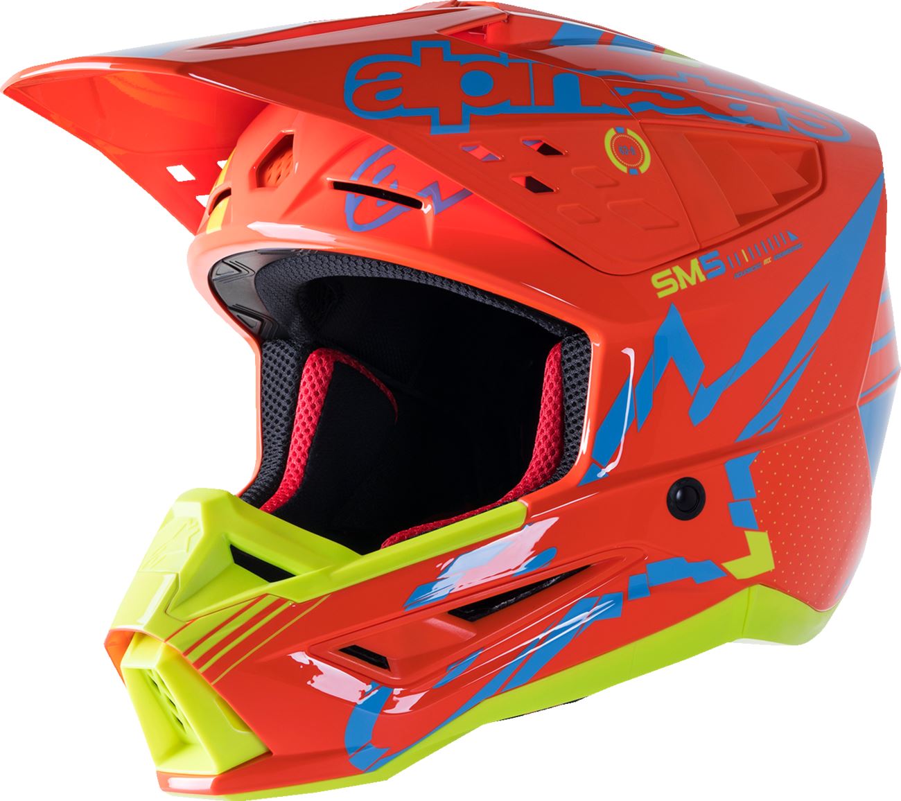 Alpinestars Supertech SM5 Action Orange &  Yellow & Blue Act2 Mx Helmet