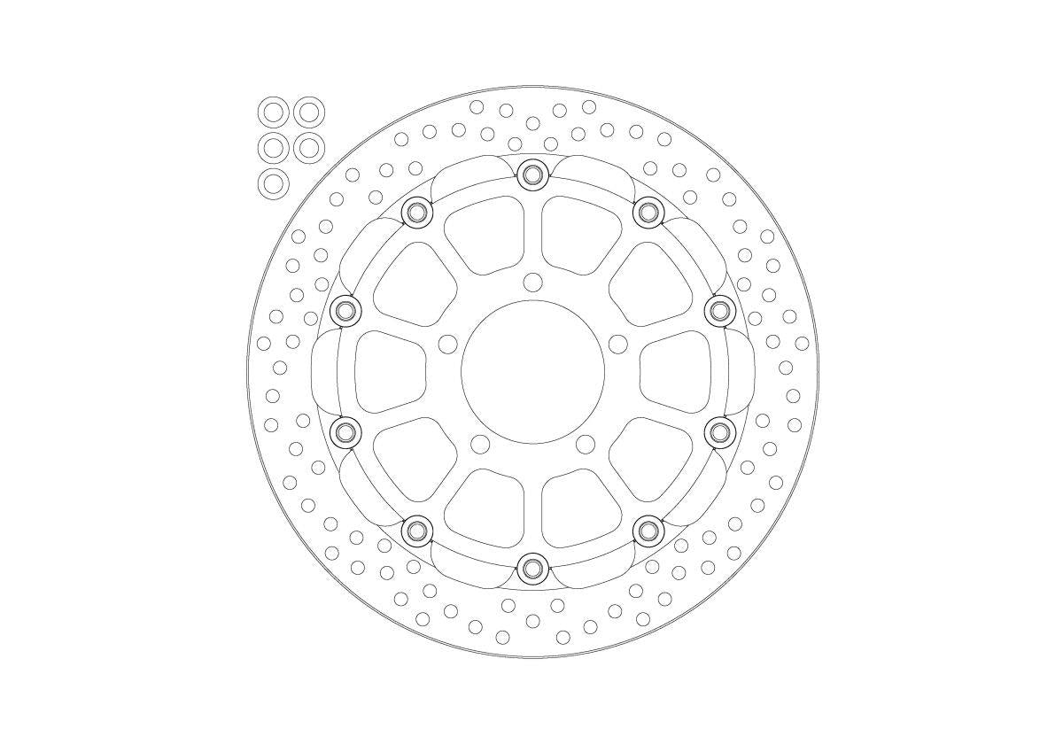 Moto-Master Halo Series Floating Rotor For Kawasaki Z H2 1000 2020-2025 112434