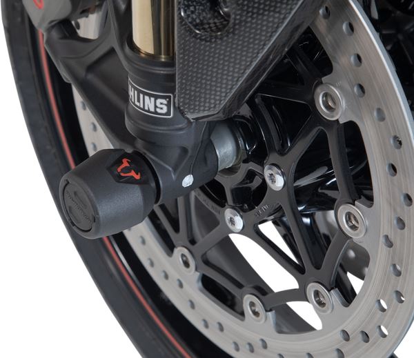 SW MOTECH Front Axle Slider Set Black Tiger 800 Models / Speedtr 1050 / Ténéré STP.11.176.10001/B