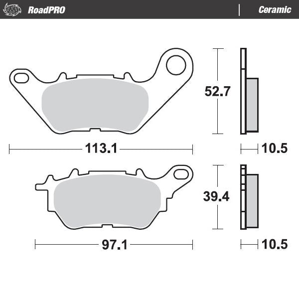 Moto-Master Ceramic Brake Pads For Yamaha MT-03 2015-2024 Ceramic Set 412604