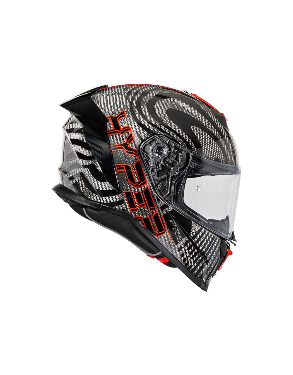PREMIER HELMETS Hyper Carbon Red/Black Motorcycle Helmet