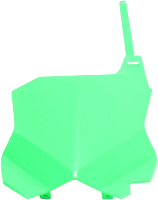 UFO FRONT NUMBER PLATE KAWASAKI KXF250/450 FLUO GREEN KA04738-AFLU