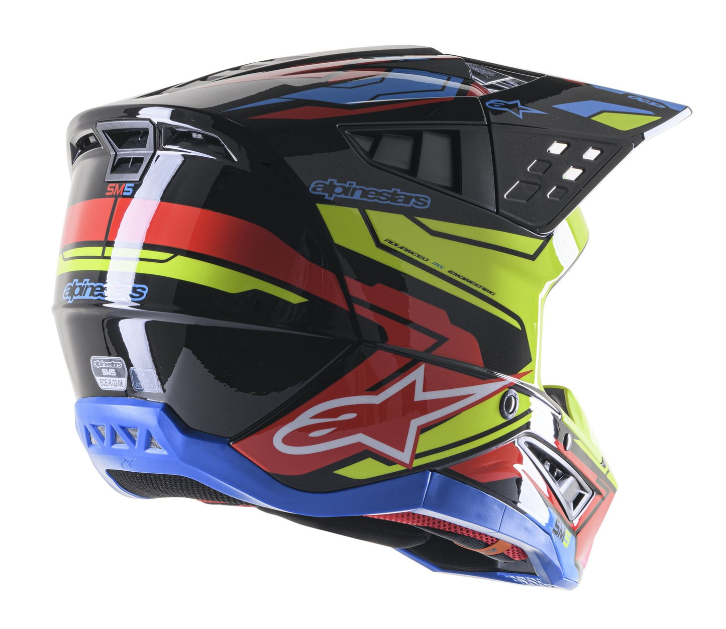 Alpinestars Supertech SM5 Action Yellow, Red And Black Act2 Mx Helmet