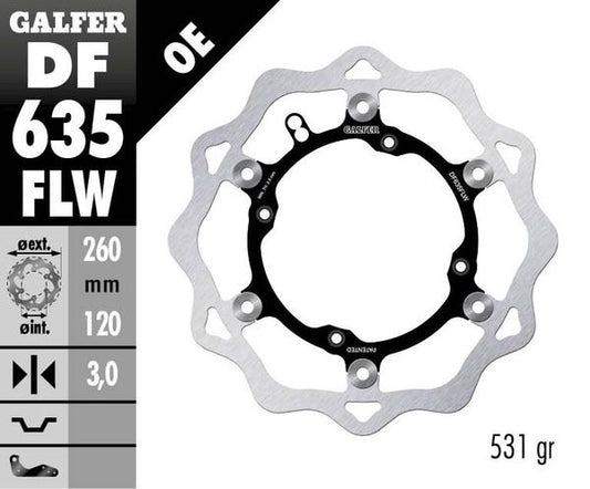 GALFER Brake Rotor Floating Wave® Two Piece (Semi-Floating) DF635FLW
