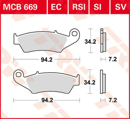Trw Sindered Off-Road Race Brake Pads For Gas Gas EC 250 95-26 MCB669RSI