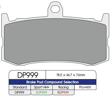 Dp Brakes Race Pads/X-Race Titanium Pads For Triumph Daytona 675 09-16 RDP999