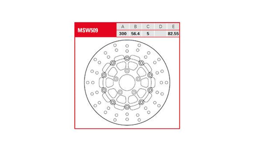 Trw Round Floating Brake Rotor For Harley Davidson FXDB 1584 2007-2013 MSW509