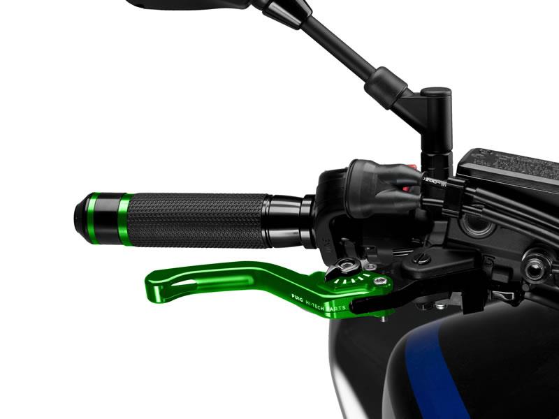 Puig Short V3 Brake (Green Lever With Blue Selector) Black 21331H