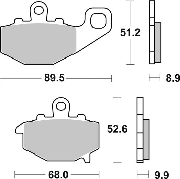 Sbs HF Street Ceramic Organic Brake Pads For Kawasaki Ninja 1000 SX 93-24 687HF