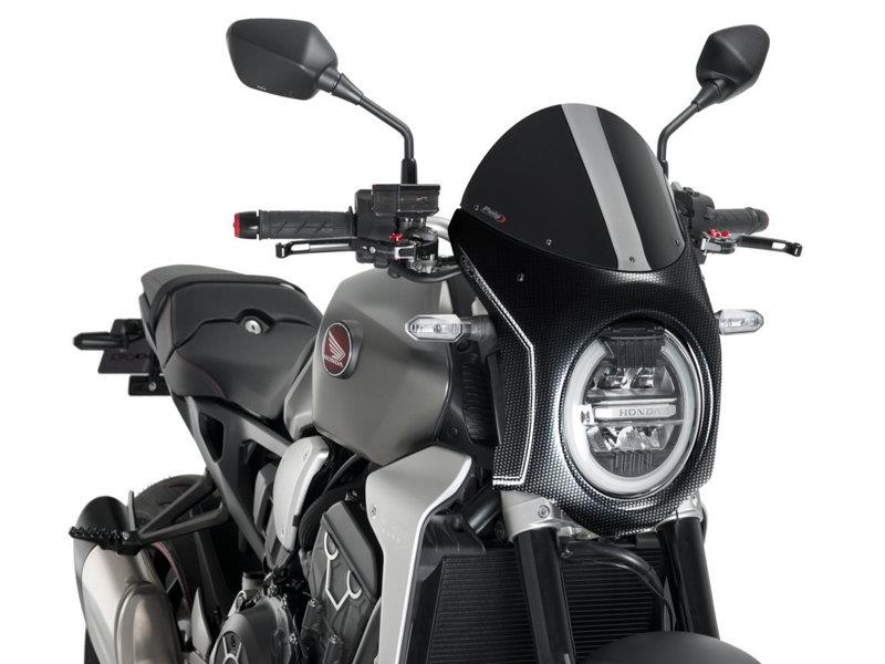 Puig Retro Carbon Look Semi Fairing And Screen 195mm Black 6488W