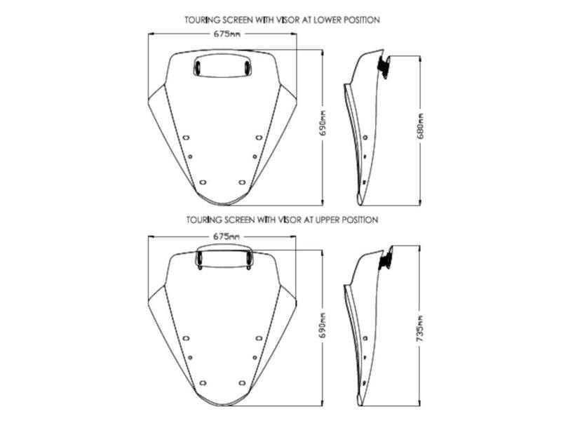 PUIG Touring Screen w/ Extender Light Smoke for BMW R1250 RT 21-25 20775H