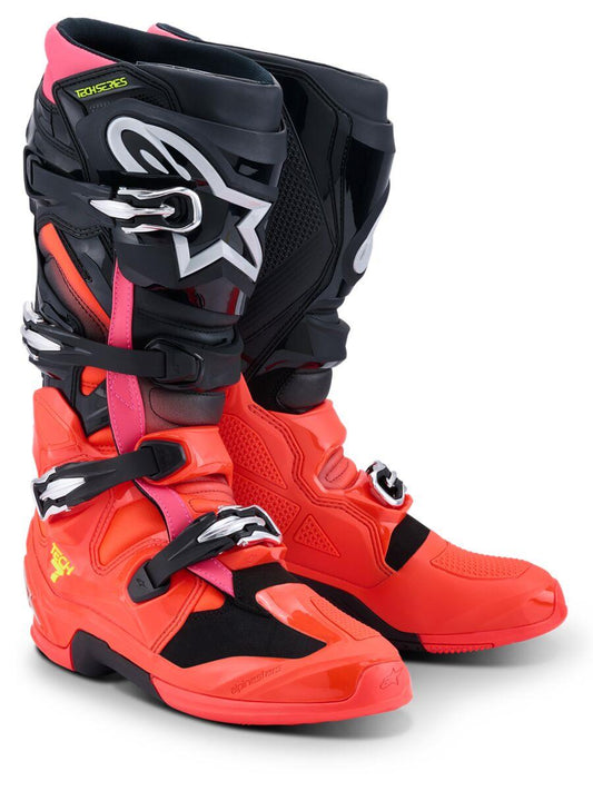 ALPINESTARS Tech 7 Boots BLK/RD FLUO/PINK 2025 Model