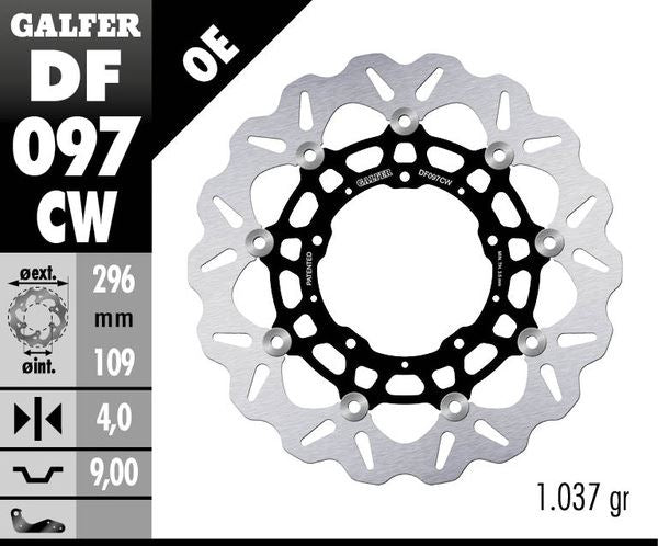 GALFER Brake Rotor Full-Floating Wave® Two Piece (Floating) DF097CW