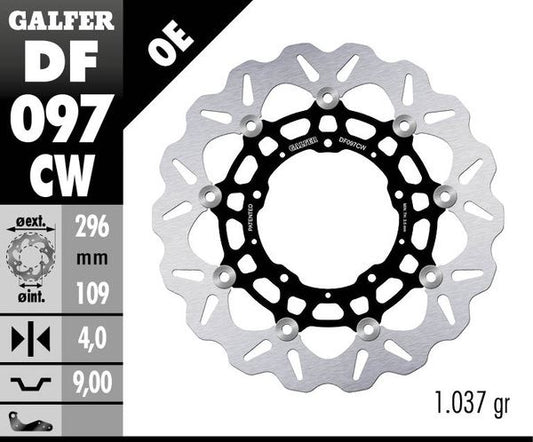 GALFER Brake Rotor Full-Floating Wave® Two Piece (Floating) DF097CW