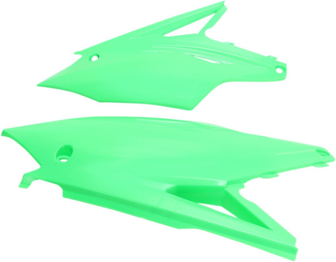 UFO SIDE PANELS KAWASAKI KXF250/450 FLUO GREEN KA04737-AFLU