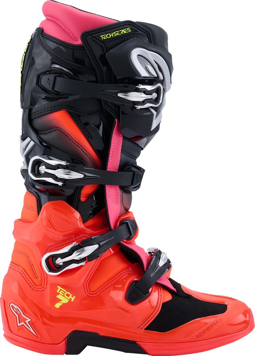ALPINESTARS Tech 7 Boots BLK/RD FLUO/PINK 2025 Model