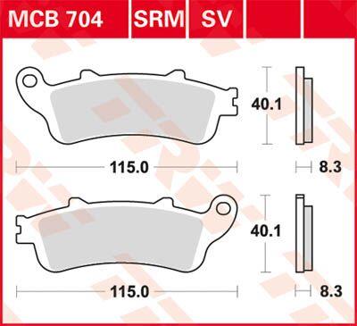 Trw SV Series Sindered Brake Pads For Honda GL 1800 1998-2026 MCB704SV
