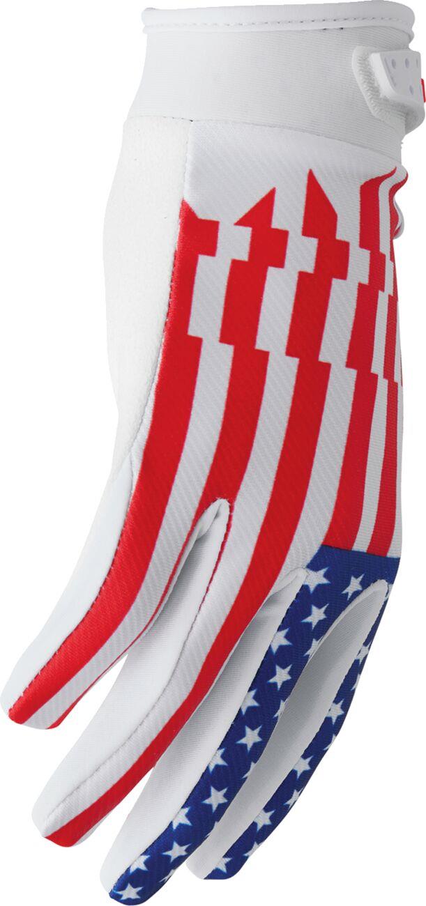 THOR Launchmode Gloves White/Red/Blue
