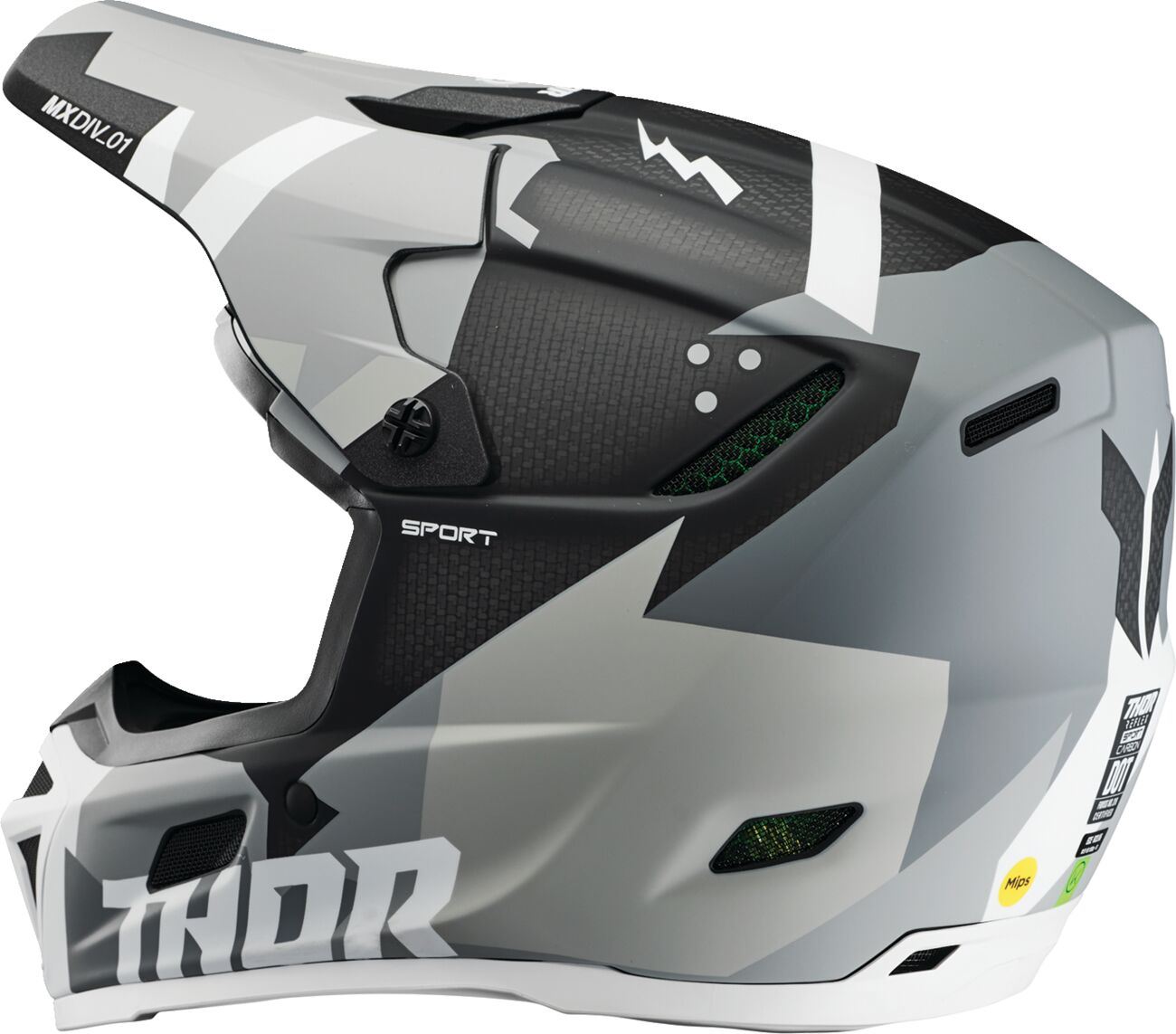 THOR Reflex Sport Carbon Brave MIPS® Helmet CARBON GREY/WHITE 2025 Model