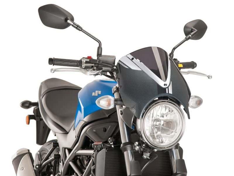 PUIG Retrovision Carbon Look Semi Fairing And Screen 195mm Dark Smoke for Suzuki SV 650 16-25 8927F
