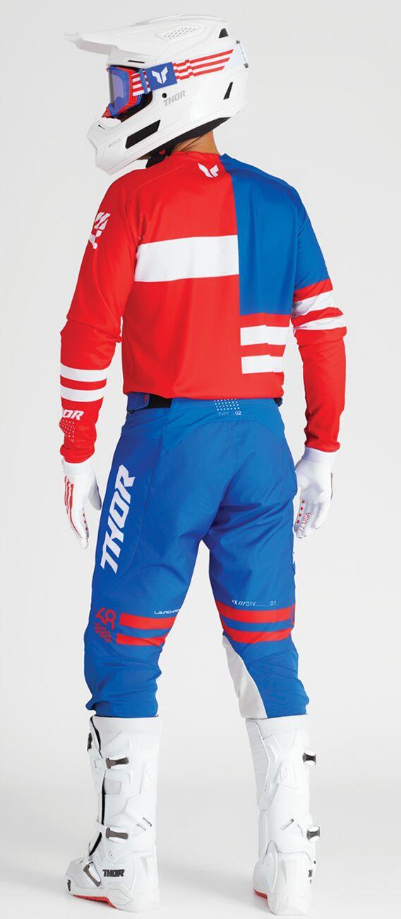 THOR Launchmode Gloves White/Red/Blue
