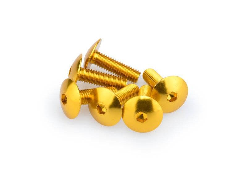 PUIG M6 Domed Screws 20mm x 6 Yellow Universal 0657G
