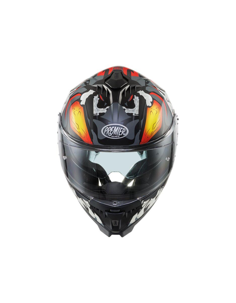 PREMIER HELMETS Typhoon Gray/Red/White Motorcycle Helmet
