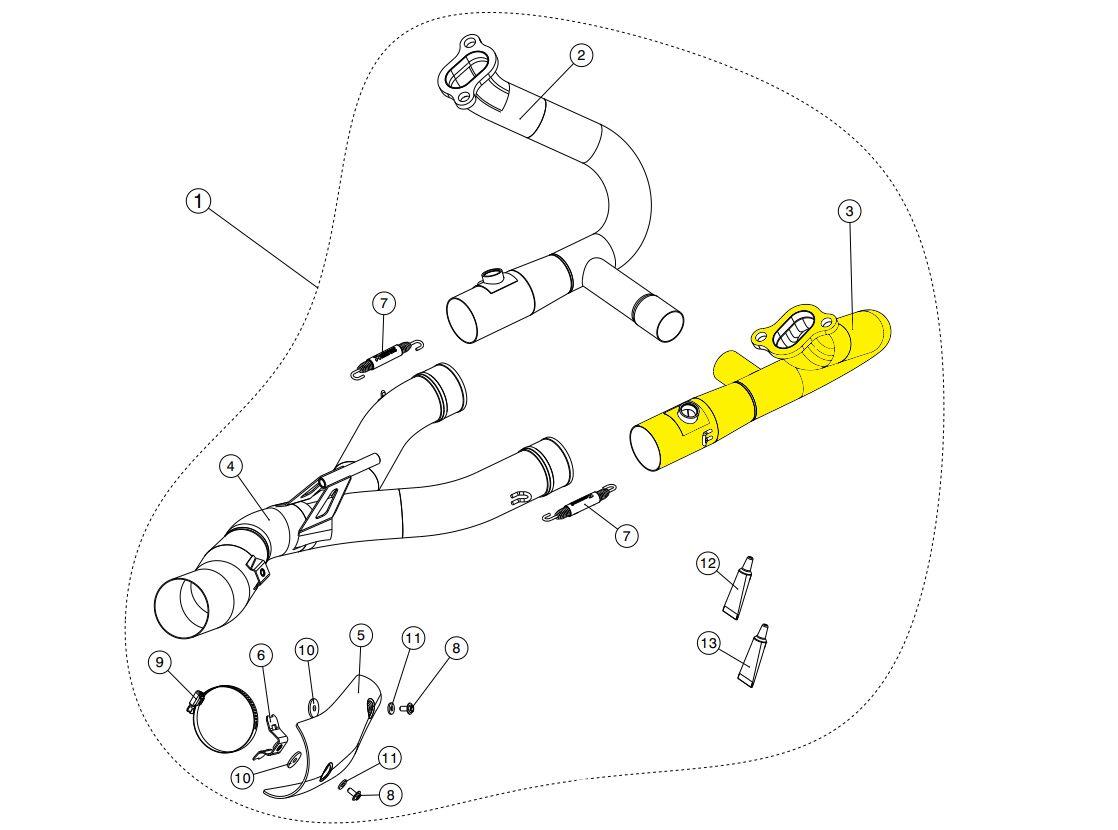 Akrapovic Replacement Component Silver Head Pipe For BMW R 2013-2018 H-B12r4r