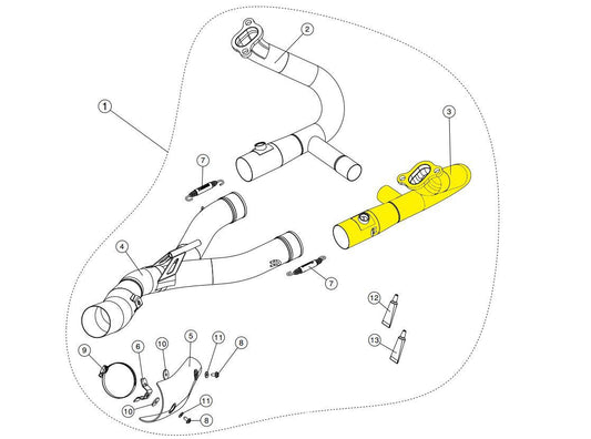 Akrapovic Replacement Component Silver Head Pipe For BMW R 2013-2018 H-B12r4r