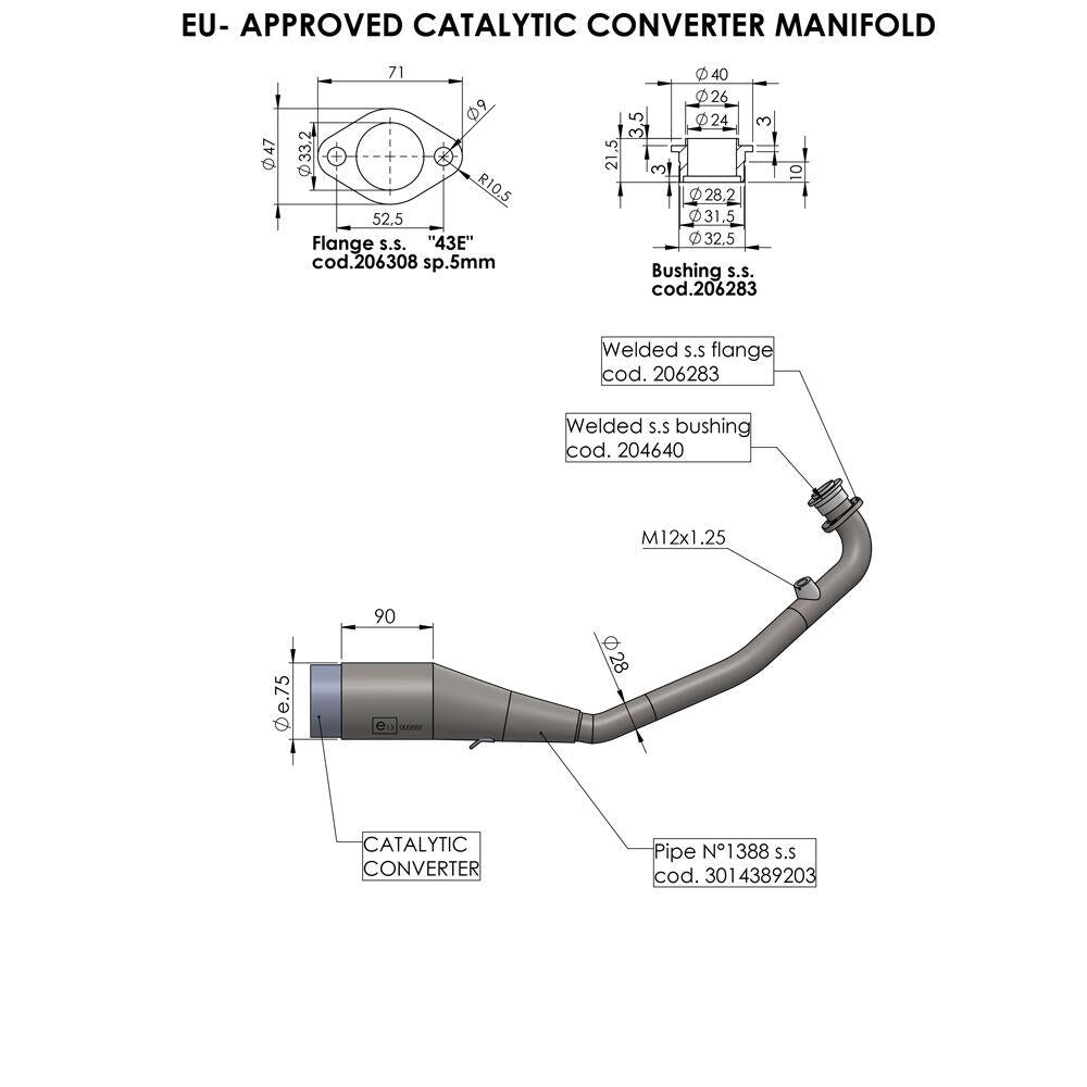 Leovince Catalytic Converter For Honda PCX 125 2021-2024 Stainless Steel 16056
